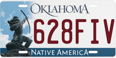 OK license plate 628FIV