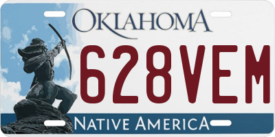 OK license plate 628VEM