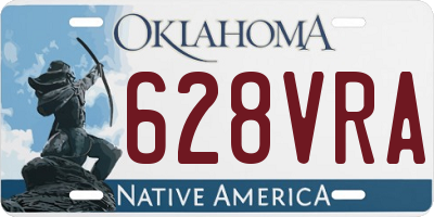 OK license plate 628VRA