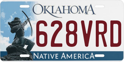 OK license plate 628VRD