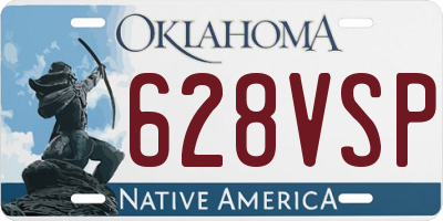 OK license plate 628VSP