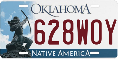 OK license plate 628WOY