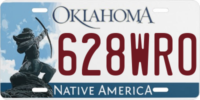 OK license plate 628WRO