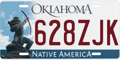 OK license plate 628ZJK
