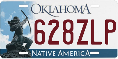 OK license plate 628ZLP