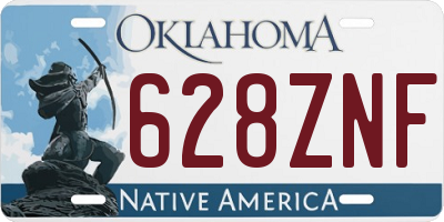 OK license plate 628ZNF