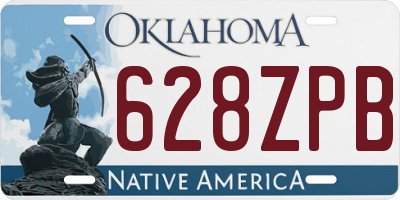 OK license plate 628ZPB