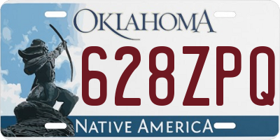OK license plate 628ZPQ