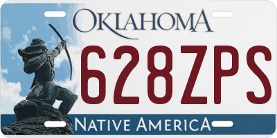 OK license plate 628ZPS