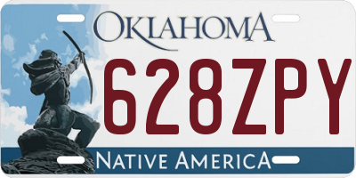 OK license plate 628ZPY