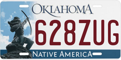 OK license plate 628ZUG