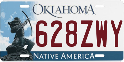 OK license plate 628ZWY