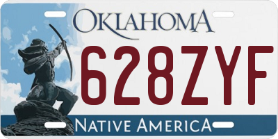 OK license plate 628ZYF
