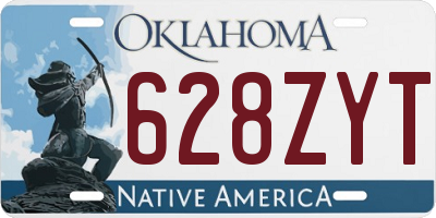 OK license plate 628ZYT