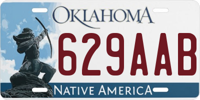 OK license plate 629AAB