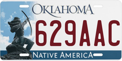 OK license plate 629AAC