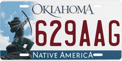 OK license plate 629AAG