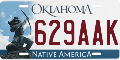 OK license plate 629AAK