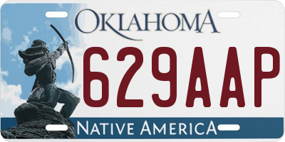 OK license plate 629AAP