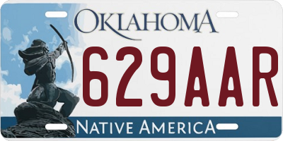 OK license plate 629AAR