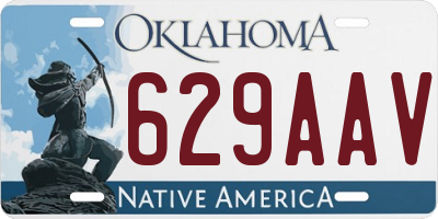 OK license plate 629AAV