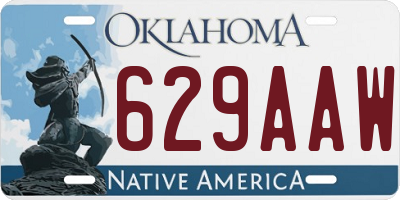 OK license plate 629AAW