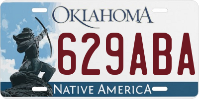 OK license plate 629ABA