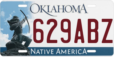 OK license plate 629ABZ