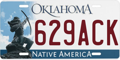 OK license plate 629ACK