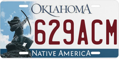 OK license plate 629ACM