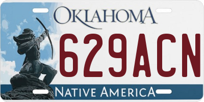 OK license plate 629ACN