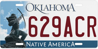 OK license plate 629ACR
