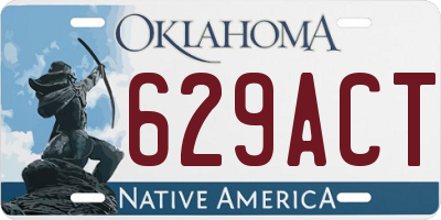 OK license plate 629ACT