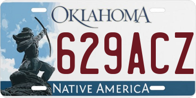 OK license plate 629ACZ