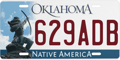 OK license plate 629ADB