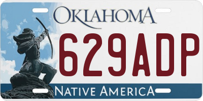 OK license plate 629ADP