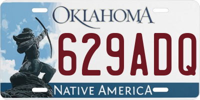 OK license plate 629ADQ