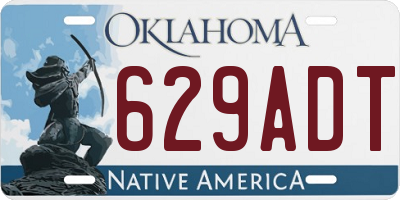 OK license plate 629ADT