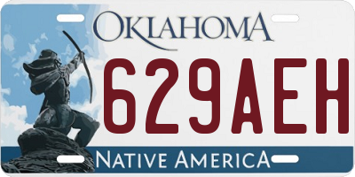 OK license plate 629AEH