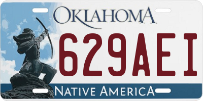 OK license plate 629AEI