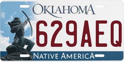 OK license plate 629AEQ