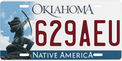 OK license plate 629AEU