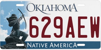 OK license plate 629AEW