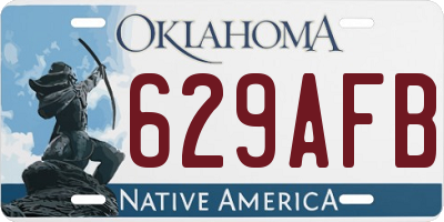 OK license plate 629AFB
