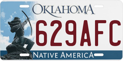 OK license plate 629AFC