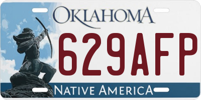 OK license plate 629AFP