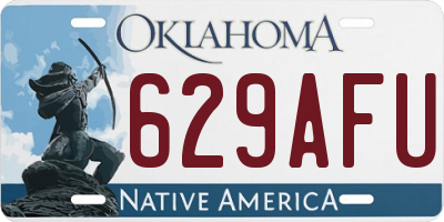 OK license plate 629AFU