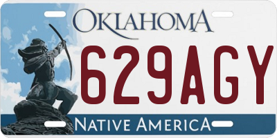 OK license plate 629AGY
