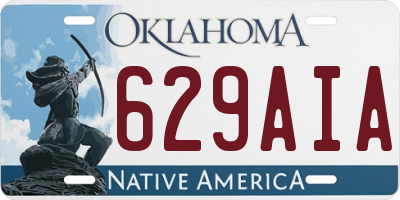 OK license plate 629AIA