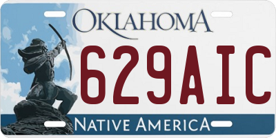 OK license plate 629AIC